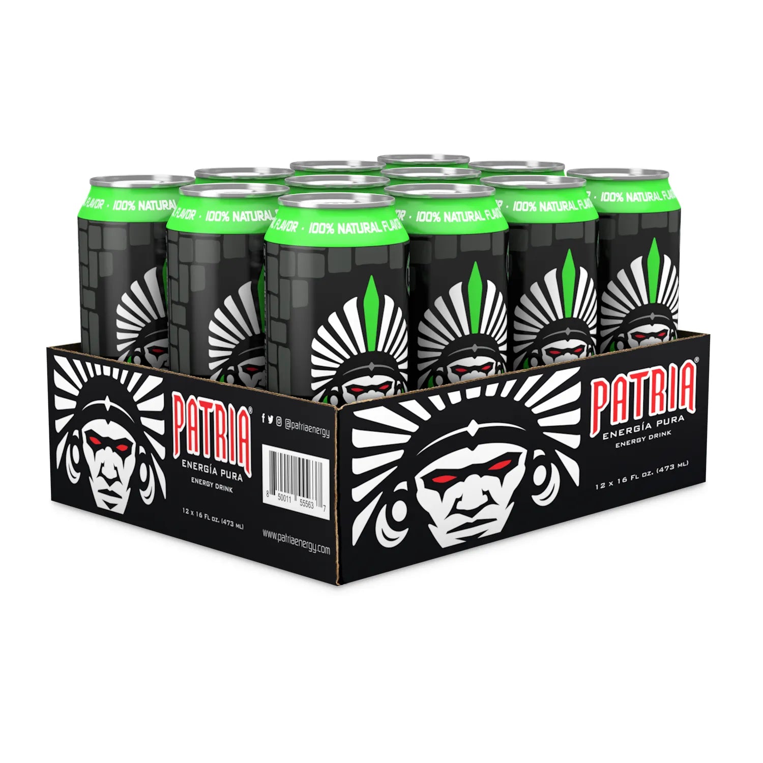 Patria Energy Drink - Original - 16 oz Can (12 Pack Case)