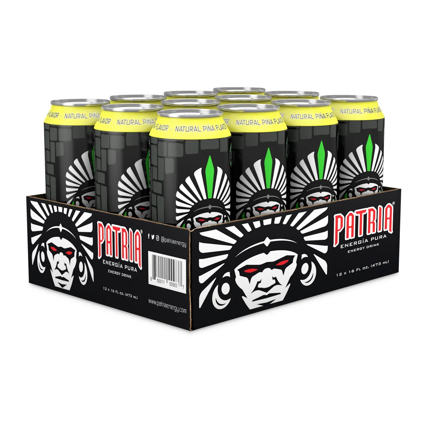 Patria Energy Drink - Piña - 16 oz Can (12 Pack Case)
