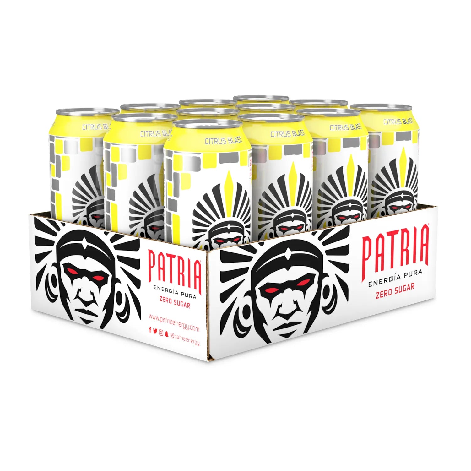 Patria Energy Drink - Citrus Blast - 16 oz Can (12 Pack Case)
